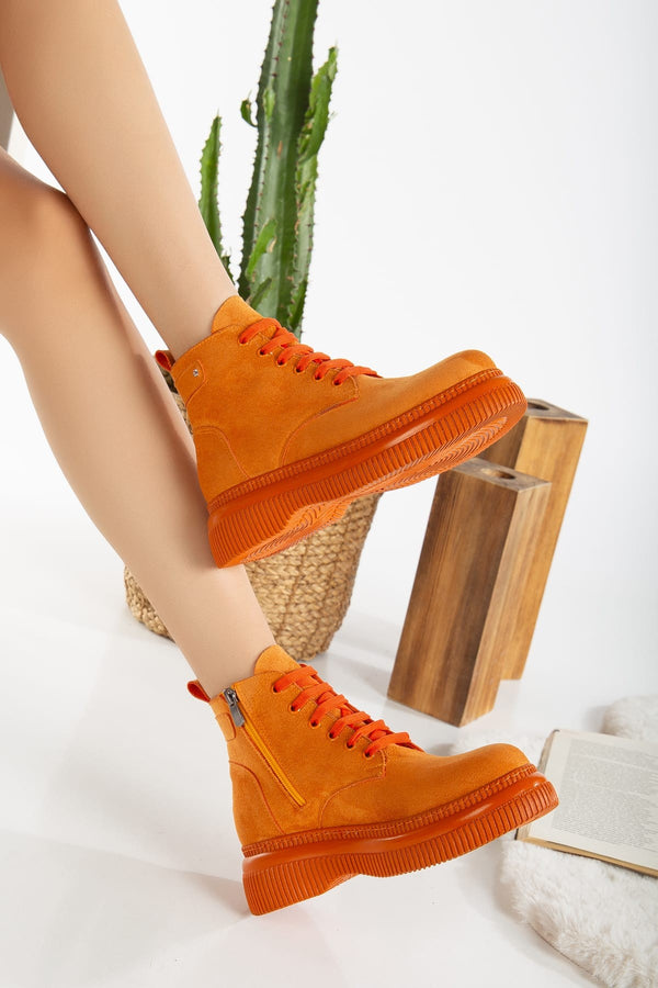 Trendusfashion Siyah Süet Bağcıklı Bot
