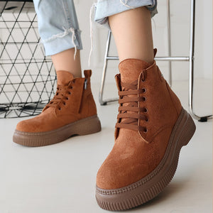 Trendusfashion Siyah Süet Bağcıklı Bot