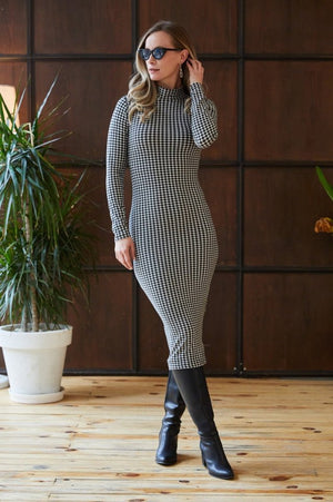 Kadın Zebra Desen Süet Kumaş Fırsat ürün Midi Boy Elbise