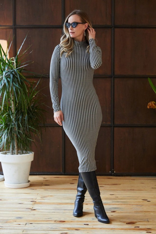 Kadın Zebra Desen Süet Kumaş Fırsat ürün Midi Boy Elbise
