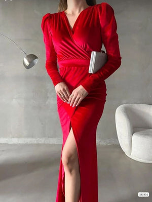 Trendusfashion Kadife Kumaş Elbise - Şıklığın ve Zarafetin Simgesi