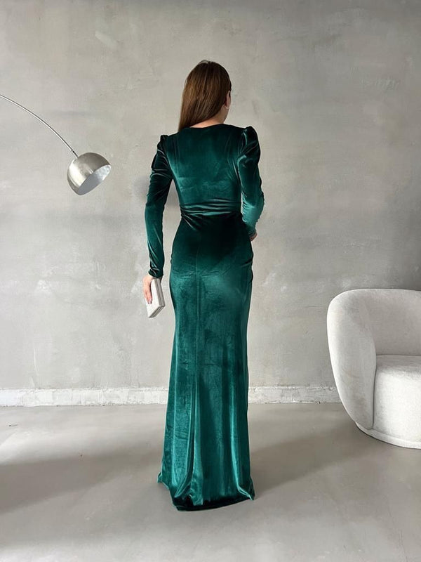 Trendusfashion Kadife Kumaş Elbise - Şıklığın ve Zarafetin Simgesi