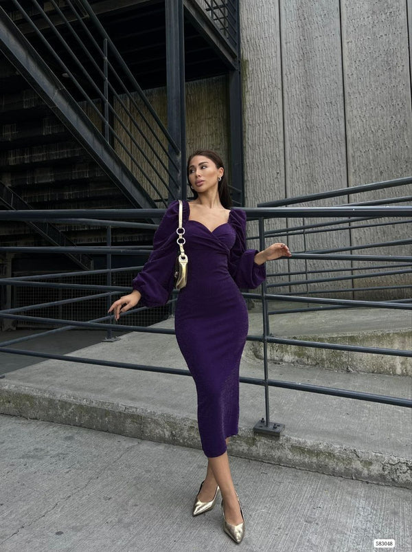Trendusfashion Kadın Uzun Kollu Kalem Elbise - Şık Tasarım