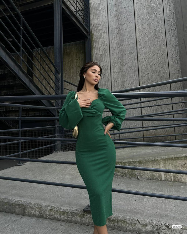 Trendusfashion Kadın Uzun Kollu Kalem Elbise - Şık Tasarım