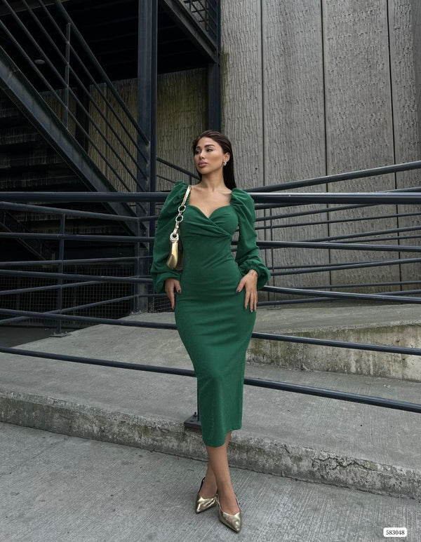Trendusfashion Kadın Uzun Kollu Kalem Elbise - Şık Tasarım