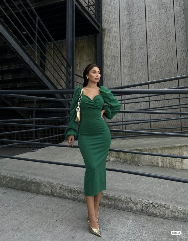 Trendusfashion Kadın Uzun Kollu Kalem Elbise - Şık Tasarım