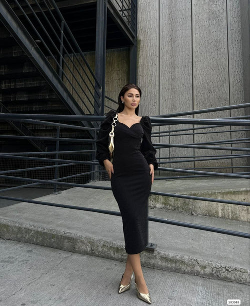Trendusfashion Kadın Uzun Kollu Kalem Elbise - Şık Tasarım