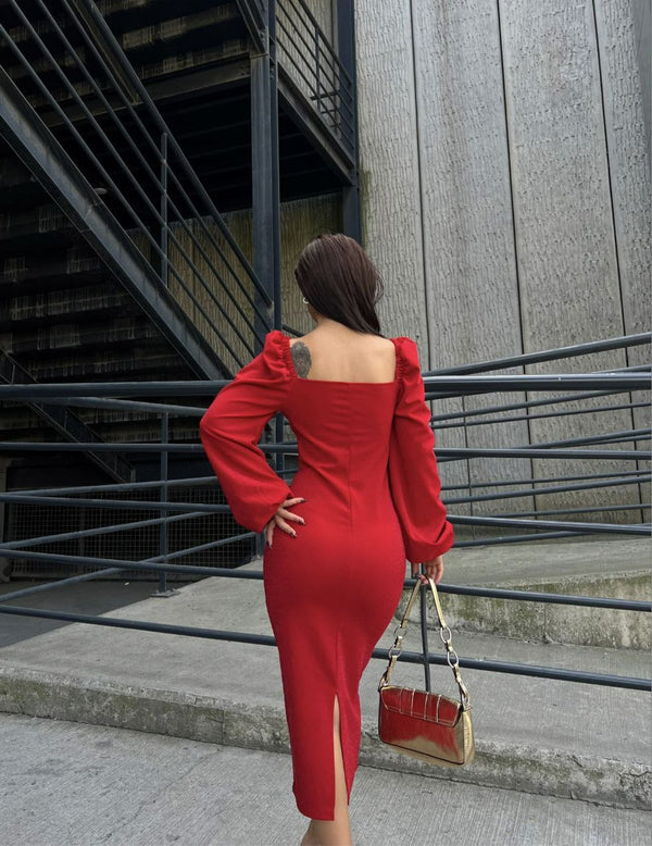 Trendusfashion Kadın Uzun Kollu Kalem Elbise - Şık Tasarım