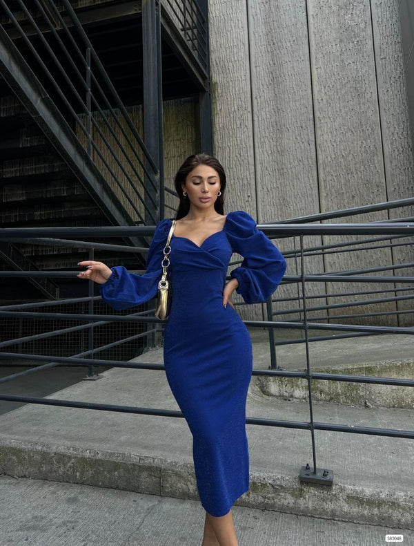 Trendusfashion Kadın Uzun Kollu Kalem Elbise - Şık Tasarım