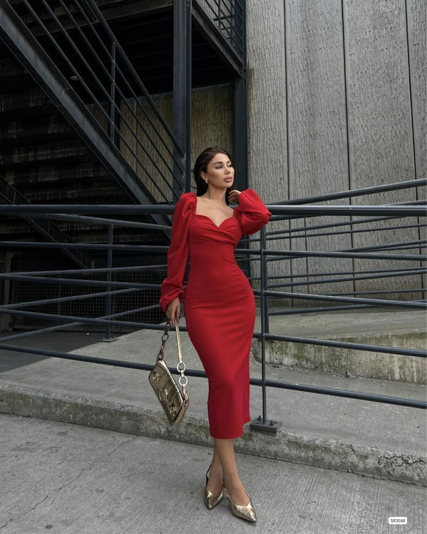 Trendusfashion Kadın Uzun Kollu Kalem Elbise - Şık Tasarım