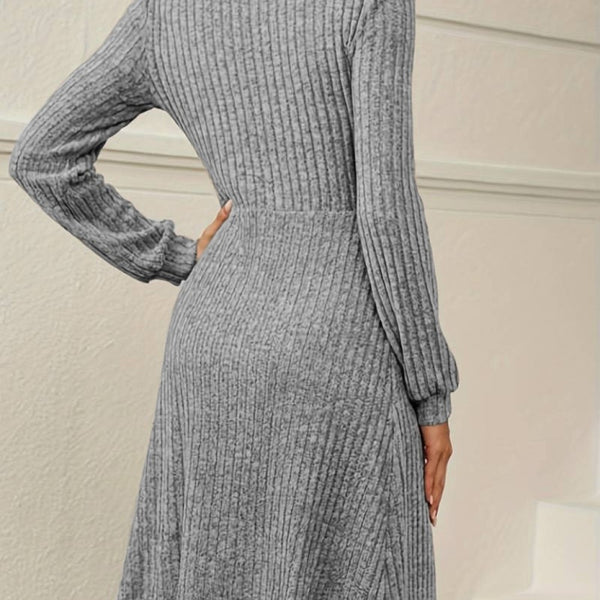 Trendusfashion Uzun Kollu Kare Yaka önden Düğmeli Midi şardonlu Kaşkorse Elbise