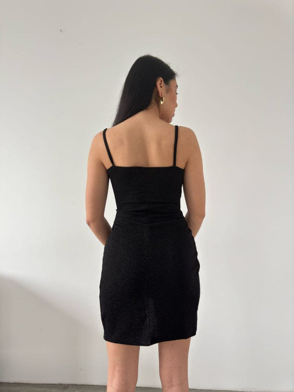 Yeni Sezon Askılı V Yaka Asimetrik Kesim Flowers Kumaş Mini Elbise